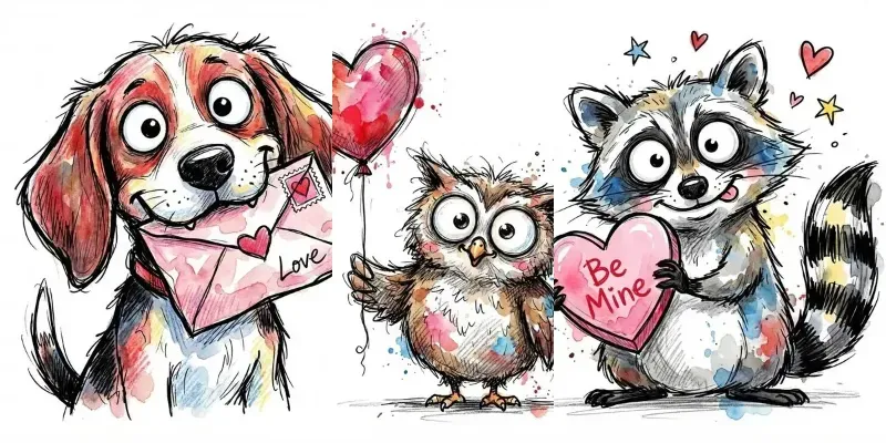 Whimsical Valentine Animals generated by undefined