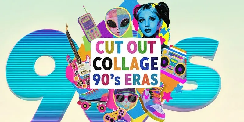 Cut Out Collages Vibrant 90s Eras generated by undefined