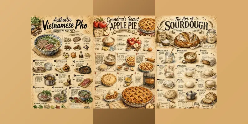 Professional Culinary Recipe Infographics generated by undefined