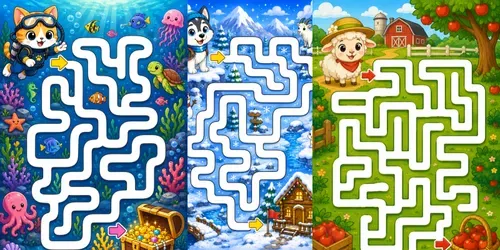 Colorful Kids Maze Adventures generated by chatgpt-image