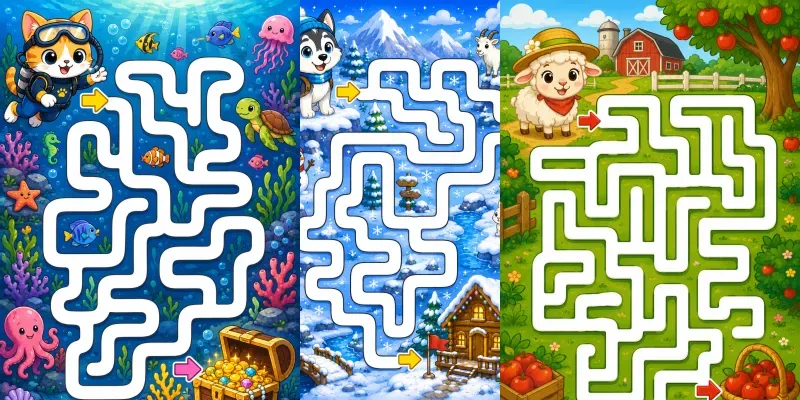 Colorful Kids Maze Adventures generated by undefined