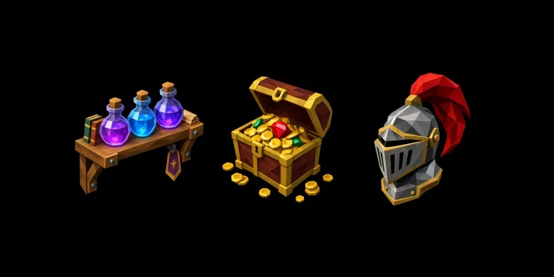 Retro Low Poly 3D Game Assets