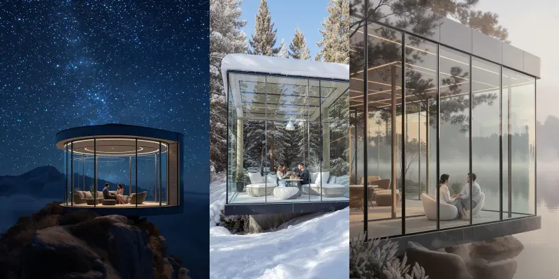 Modern Glass Villa Luxury Couples Lives generated by undefined