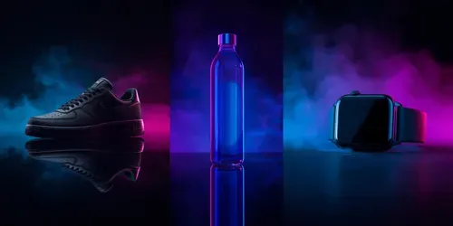 Ultrarealistic Black Shoe Neon Products generated by leonardo