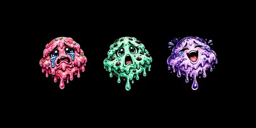 Melting Ice Cream Sticker Asset Pngs generated by chatgpt-image
