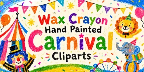 Wax Crayon Hand Painted Carnival Clipart generated by midjourney