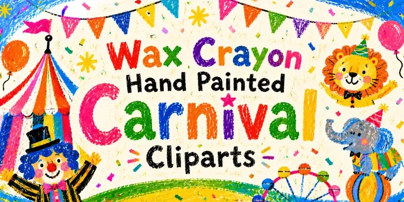 Wax Crayon Hand Painted Carnival Clipart generated by undefined