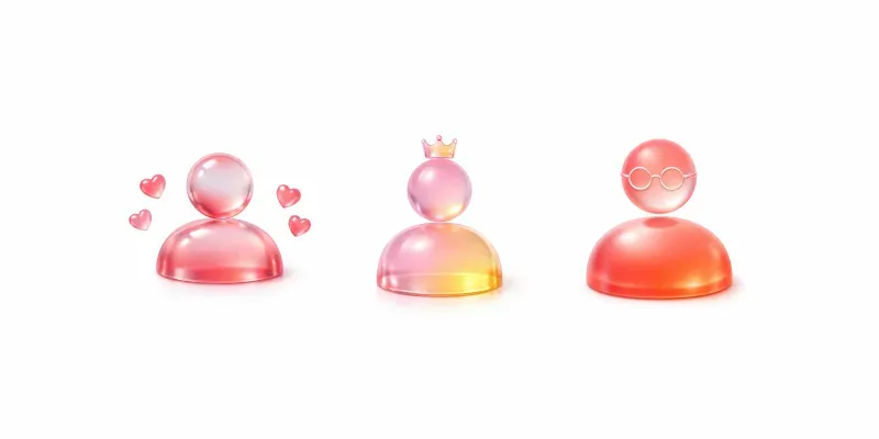 Glass Pictogram Avatar Icons generated by undefined