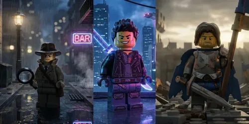 Cinematic Lego Storytelling generated by gemini-image
