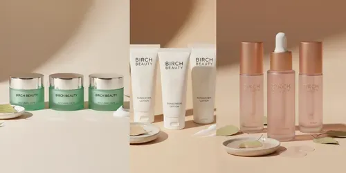 Premium Birch Beauty Product Showcases generated by gemini-image