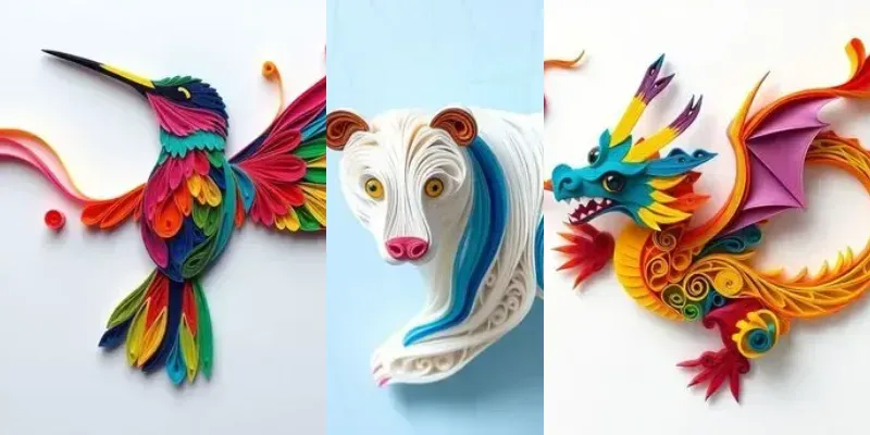 Vibrant Abstract Quilling Art generated by undefined