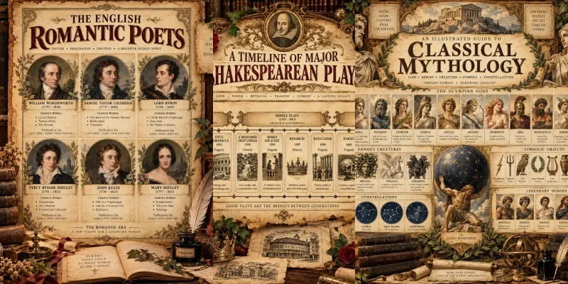 Vintage Literary Study Posters generated by undefined