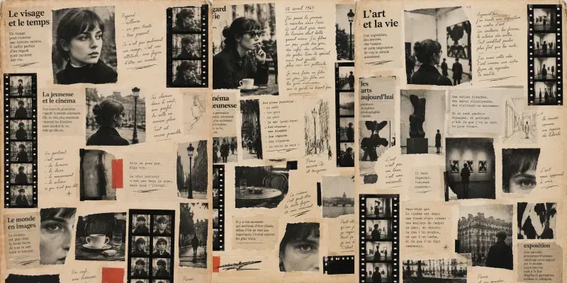 French New Wave Junk Journal Pages generated by undefined