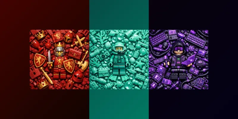 Monochrome Lego Flat Lays generated by undefined