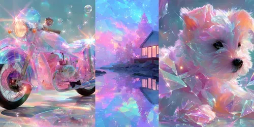 Iridescent Pastel Fantasy Dream Art generated by midjourney