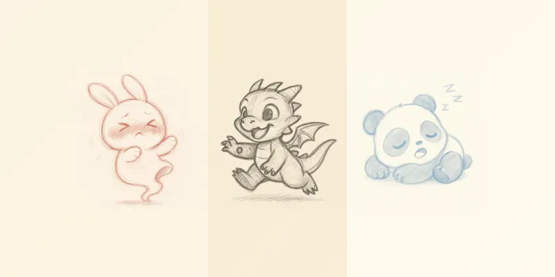 Chibi Character Sketches generated by undefined