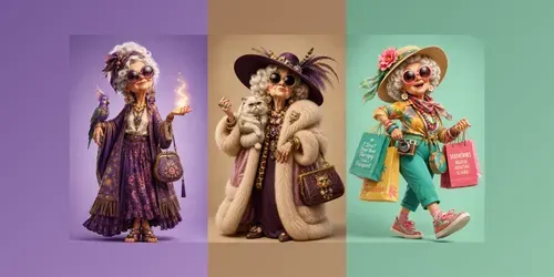 Sassy Silver Years 3D Characters generated by chatgpt-image