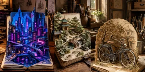 Fantasy Castle Popup Sketchbooks generated by chatgpt-image