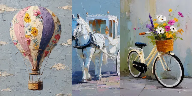 Romantic Pastel Impasto Scenes generated by undefined