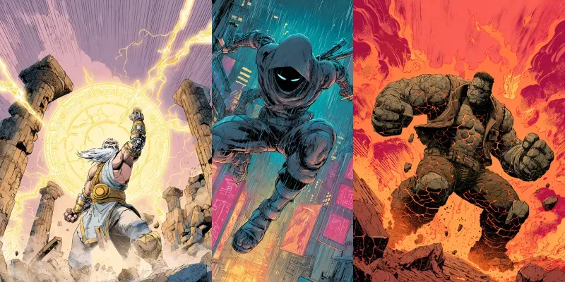 Original Superhero Comic Book Poster Art generated by undefined