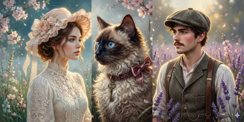 Romantic Edwardian Photo Art generated by undefined