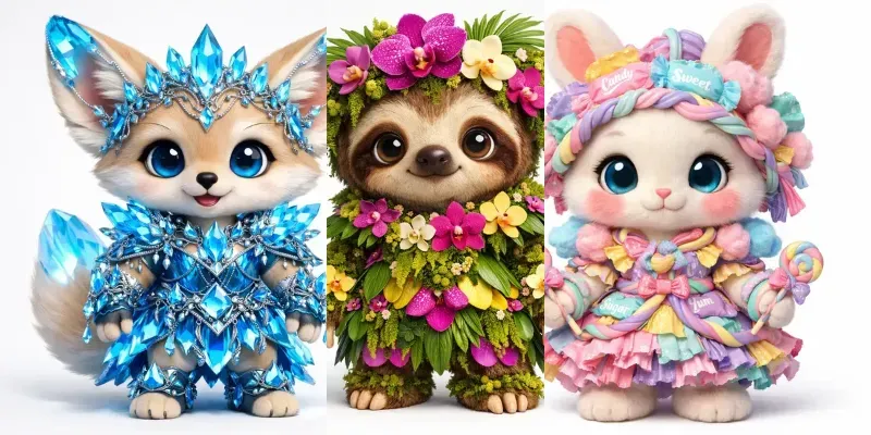 Whimsical 3D Chibi Animals generated by undefined