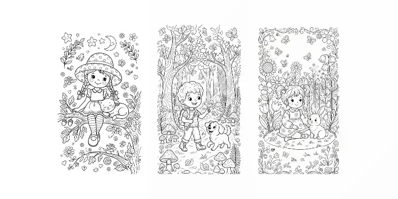 Cute Kids Coloring Pages generated by undefined