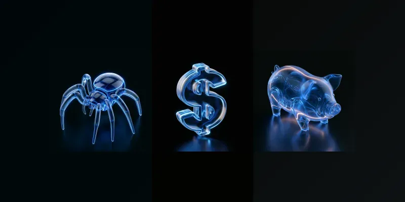Electric Blue Glassmorphism 3d Object generated by undefined