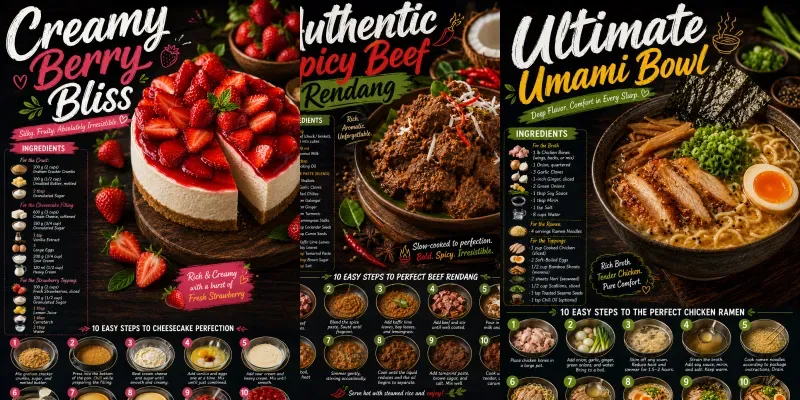 Pro Food Recipe Infographic Creators generated by undefined