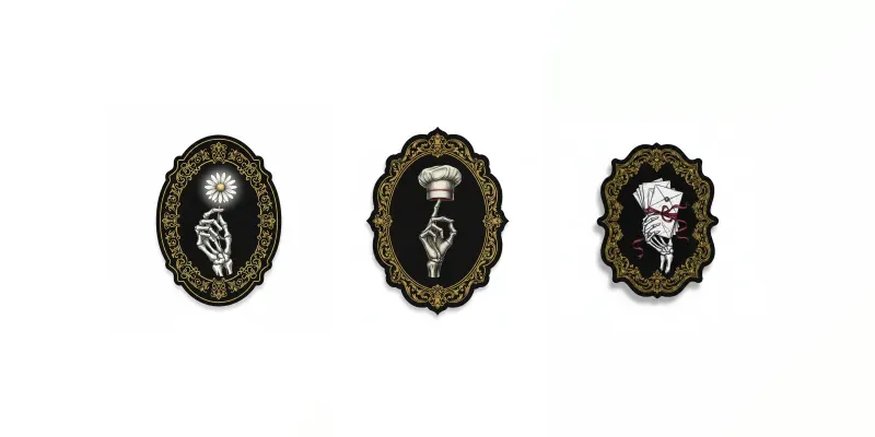 Gothic Vintage Skeleton Hand Sticker Art generated by undefined