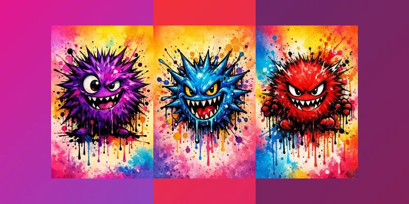 Vibrant Splatter Monsters generated by undefined