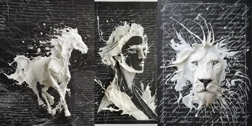 Milk Splashes Junk Journal Pages generated by midjourney