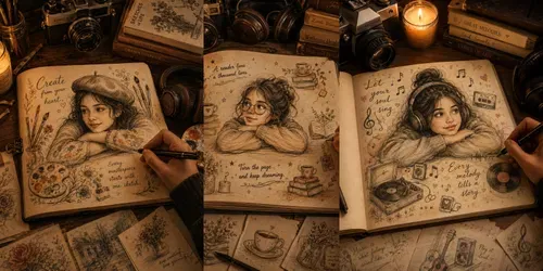 Cozy Sketchbook Portrait Art generated by chatgpt-image