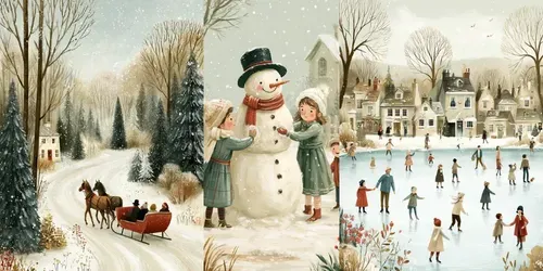 Vintage Christmas Greeting Cards generated by midjourney
