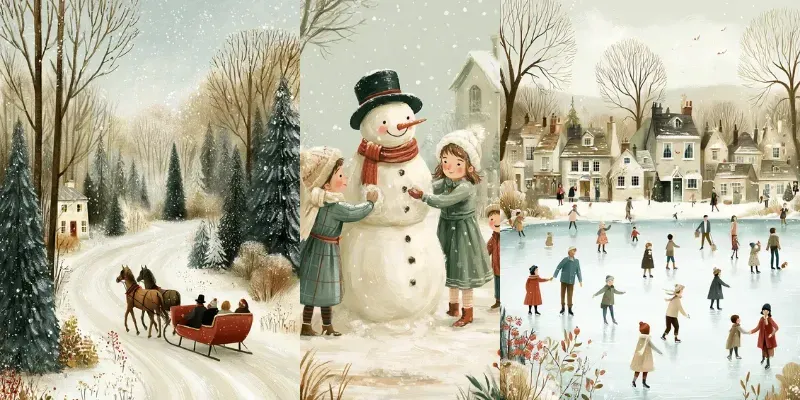 Vintage Christmas Greeting Cards generated by undefined