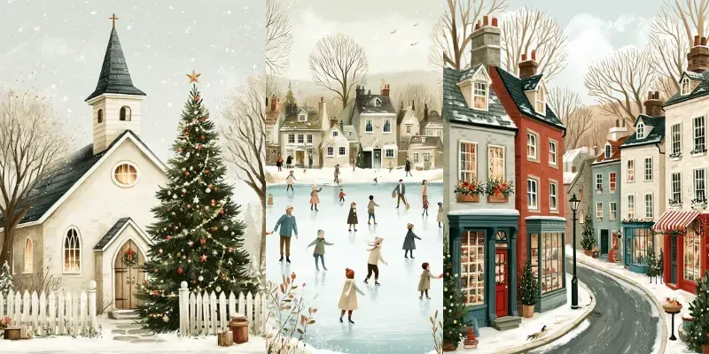 Vintage Christmas Greeting Cards generated by undefined
