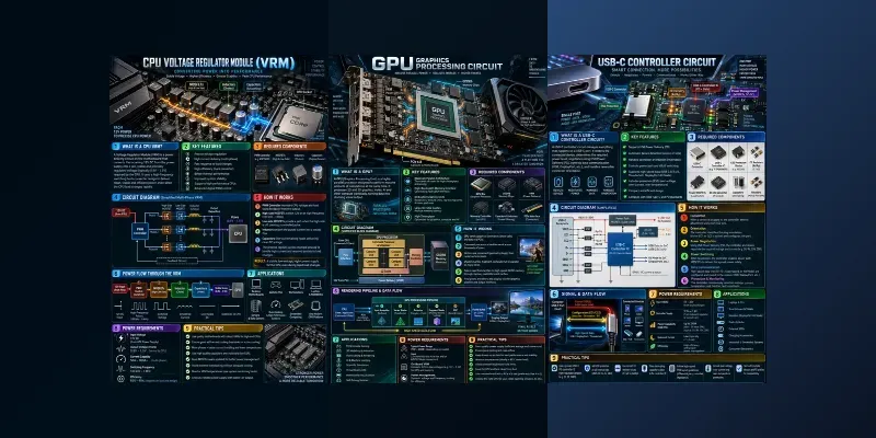 Computer Circuit Technology Infographics generated by undefined