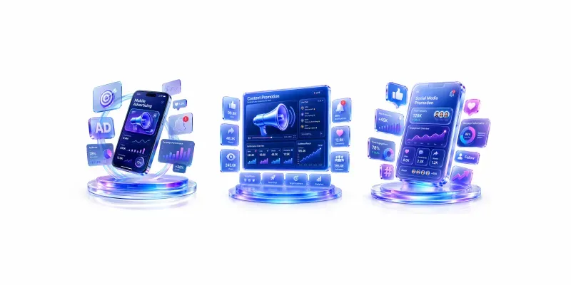 Premium 3D Ads Marketing Icons Sets generated by undefined