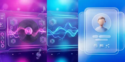 3D Glassmorphism UI Assets generated by gemini-image