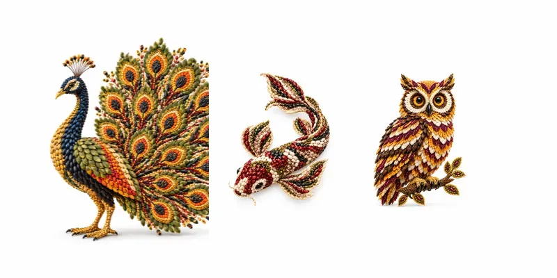 Natural Seed Mosaic Portrait Collections