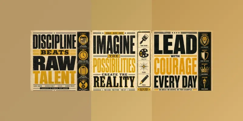 Vintage Motivational Quote Posters generated by undefined