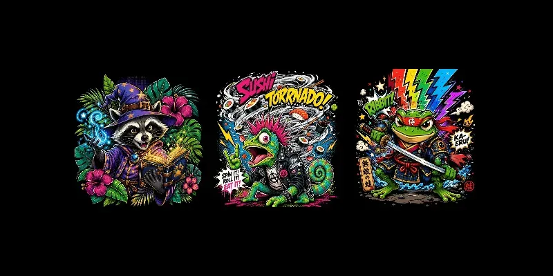 Bold Cartoon Tee Graphics generated by undefined