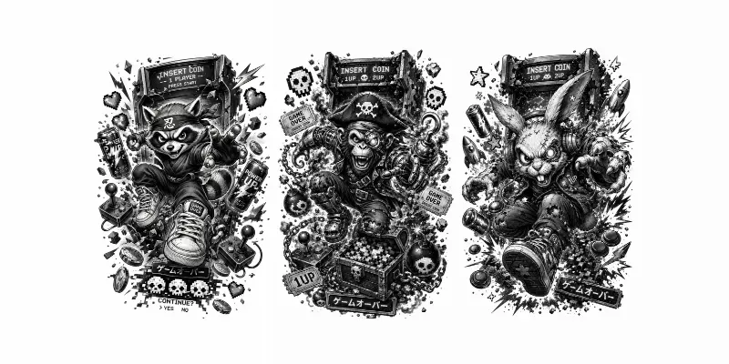 Retro Arcade Tattoo Packs generated by undefined