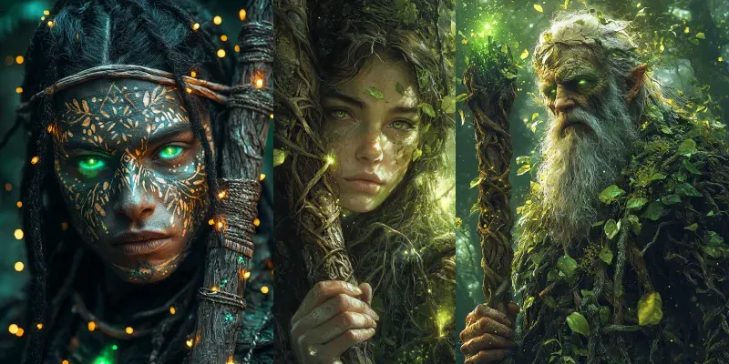 Forest Druid Nature Magic Fantasy Art generated by undefined
