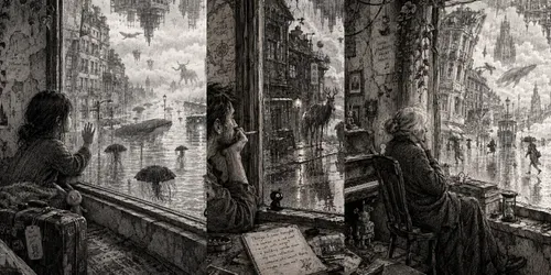 Surreal Rainy Window Art generated by chatgpt-image