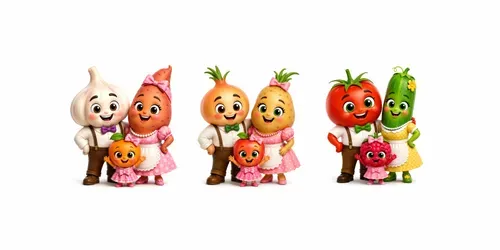 Cute 3D Vegetable Families generated by chatgpt-image
