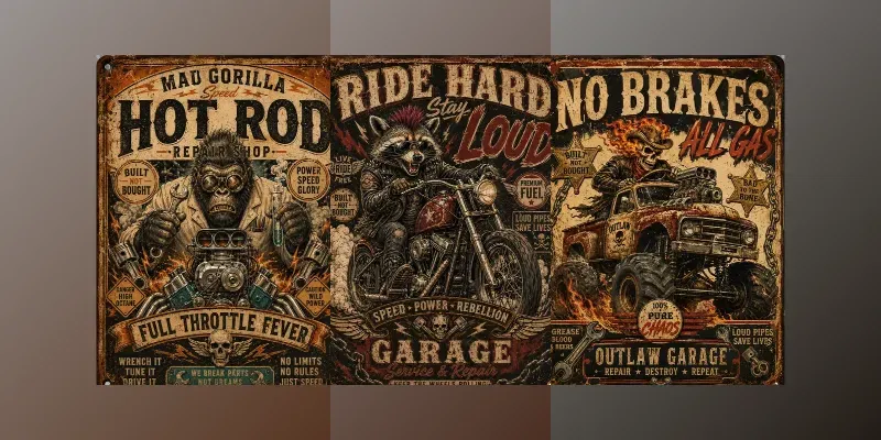 Retro Garage Rebels Poster Packs generated by undefined