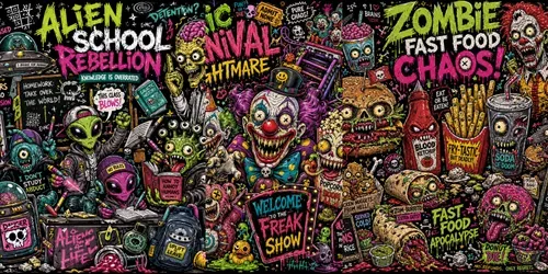 Punk Doodle Chaos Posters generated by chatgpt-image