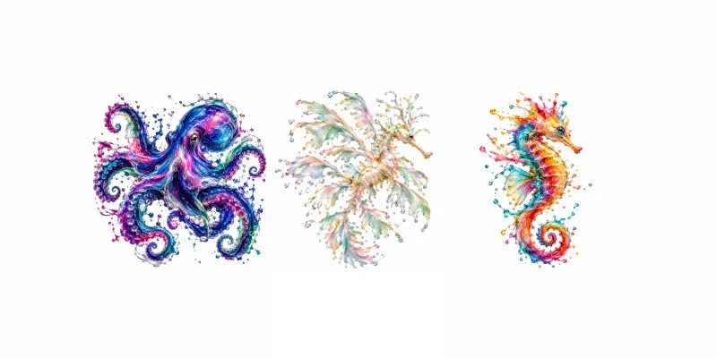Dynamic Liquid Ocean Creature Art generated by undefined