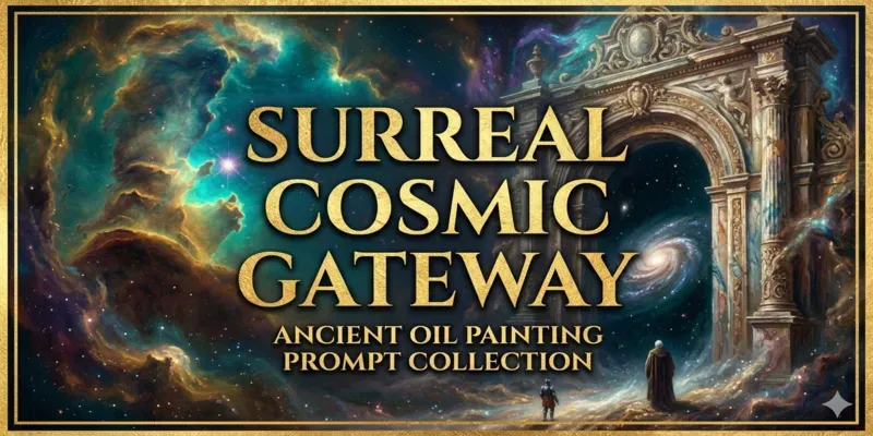 Surreal Cosmic Gateway Oil Paintings generated by undefined